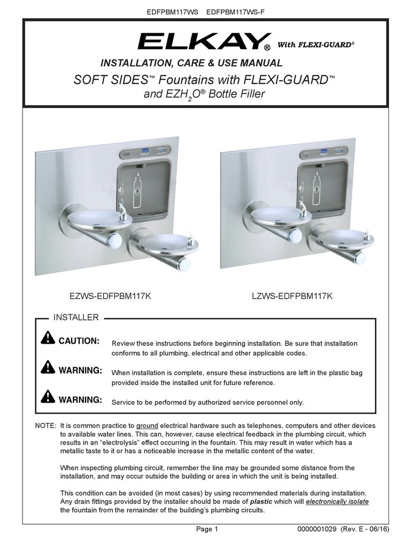 Elkay SOFT SIDES EDFPBM117WS Installation, care & use manual Elkay SOFT SIDES EDFPBM117WS Installation, care & use manual