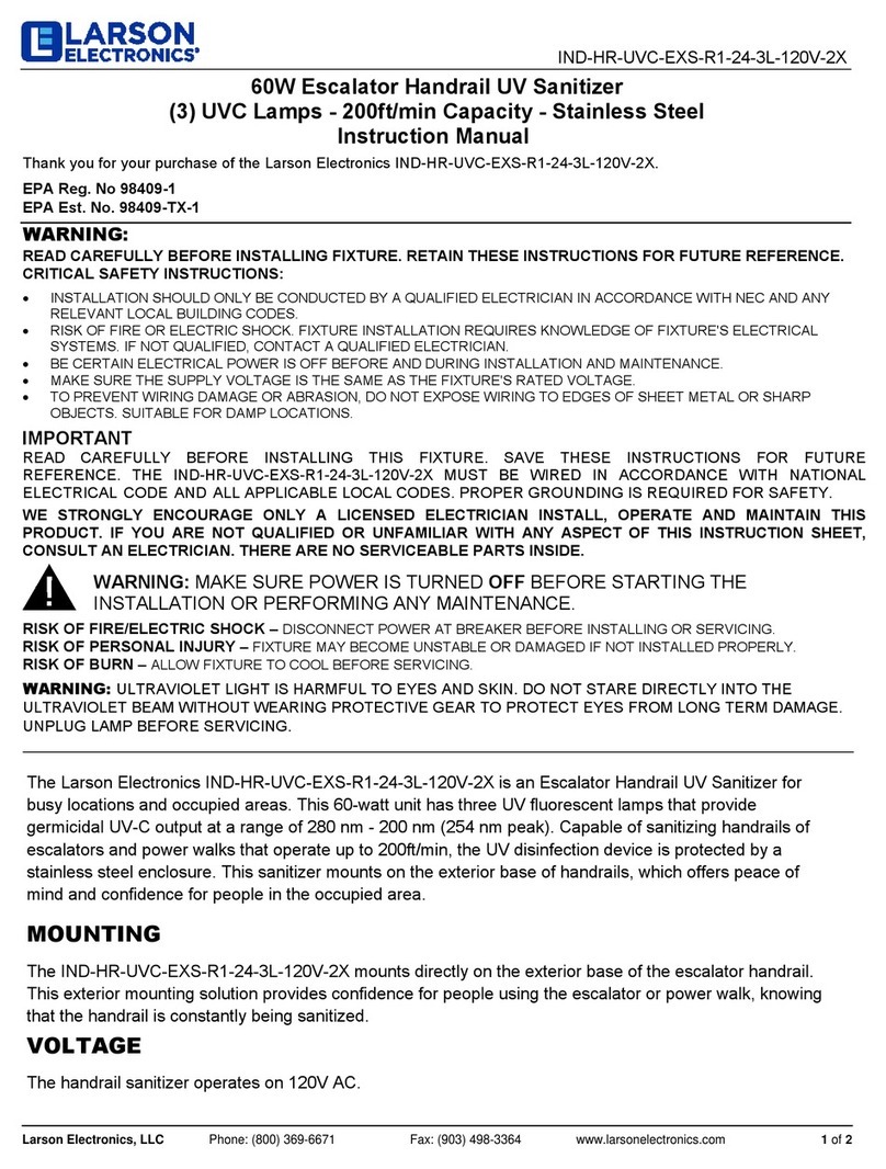 Larson Electronics IND-HR-UVC-EXS-R1-24-3L-120V-2X instruction manual