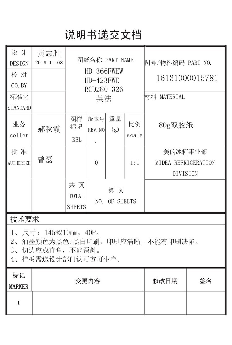 Midea HD-366FWEW User manual