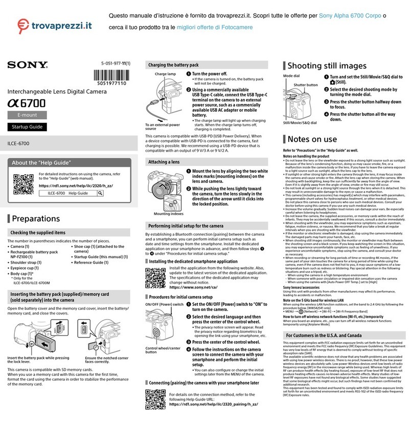 Sony Alpha 6700 Startup guide