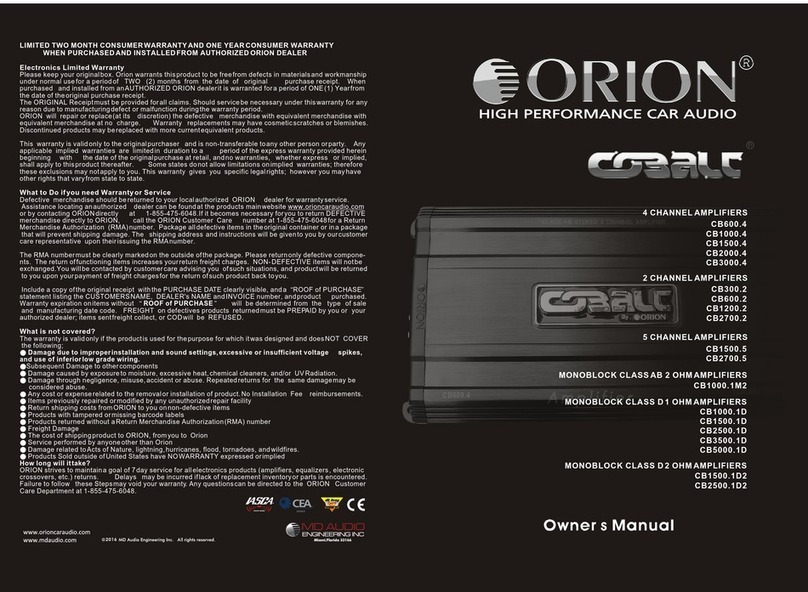 Orion COBALT CB3000.4 owner's manual