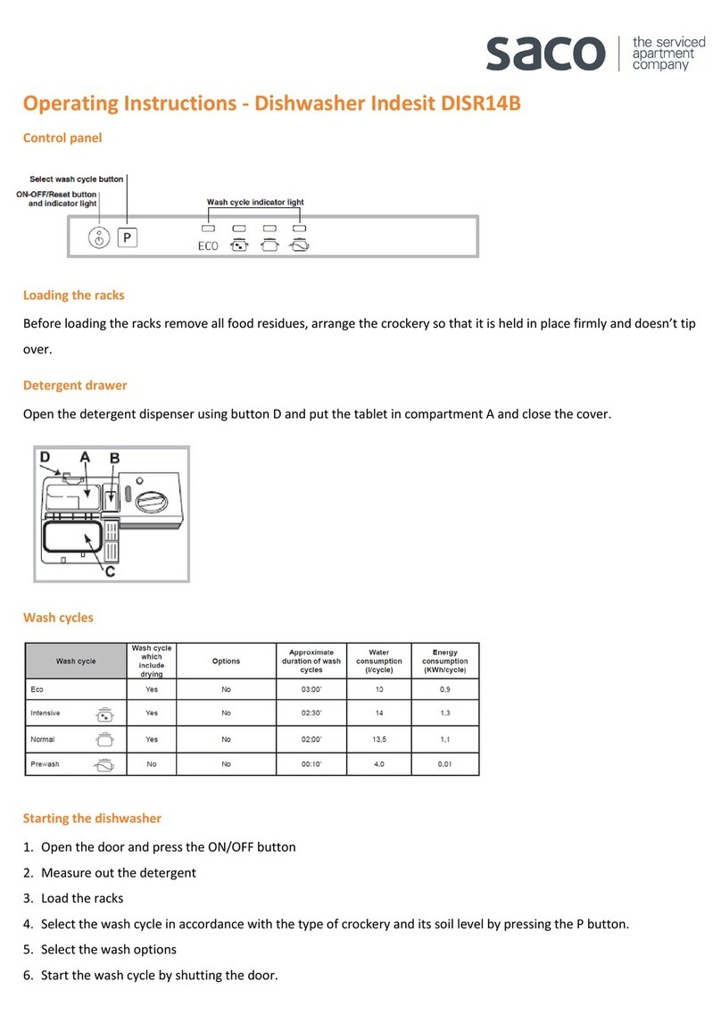 Indesit DISR14B operating instructions