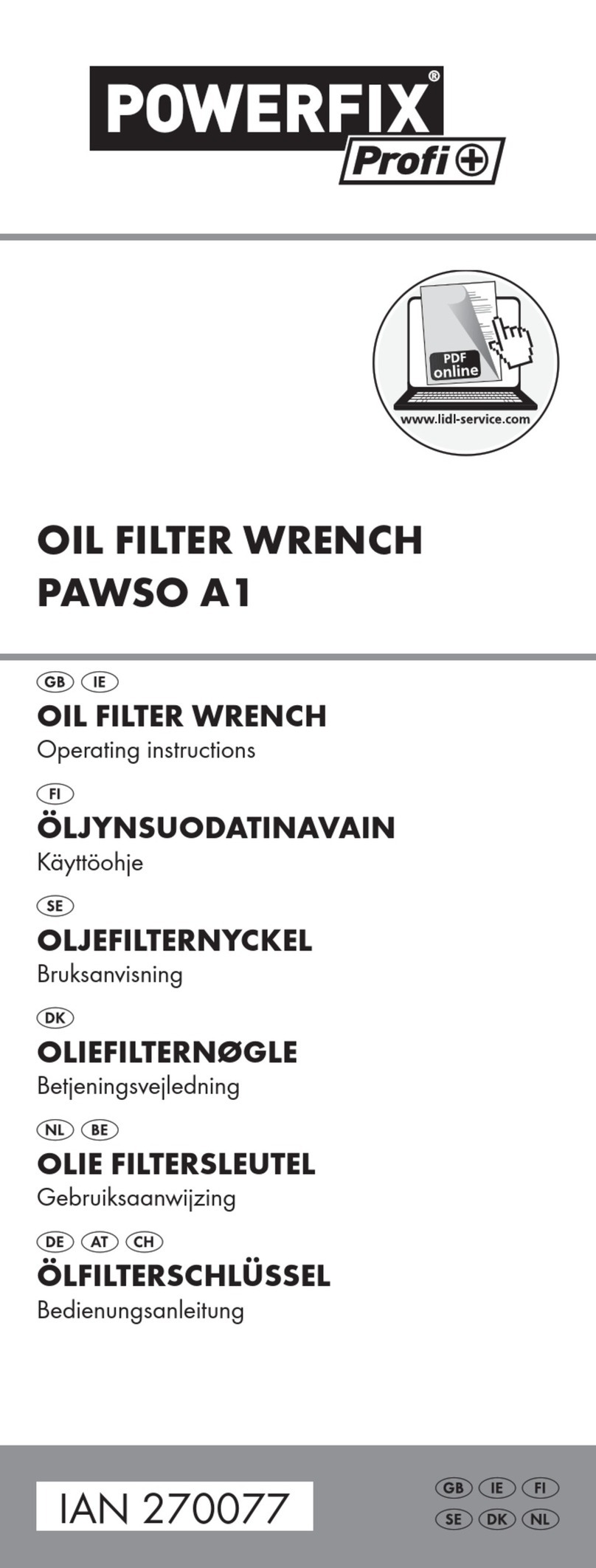 Powerfix Profi PAWSO A1 User manual
