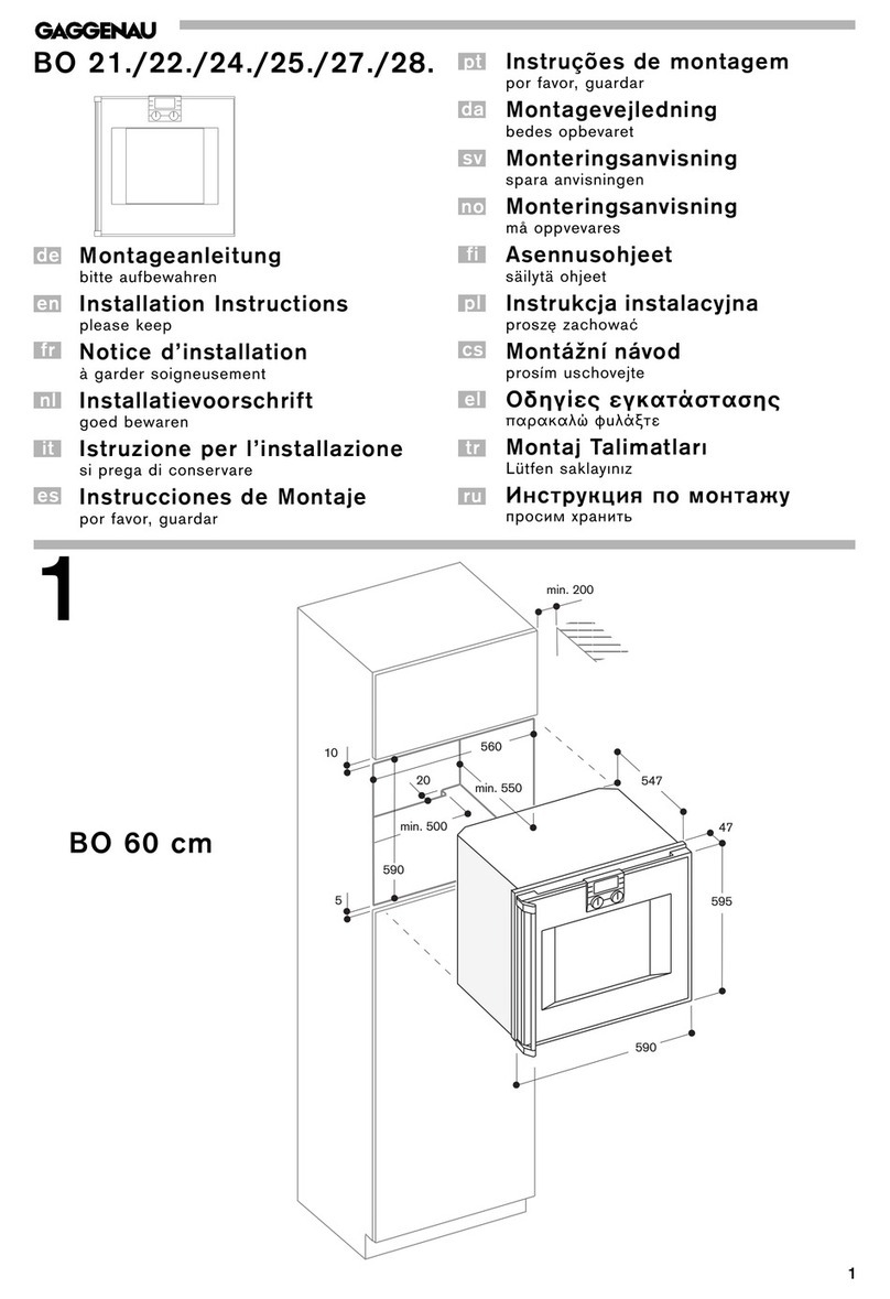 Gaggenau BO 21 Series installation instructions