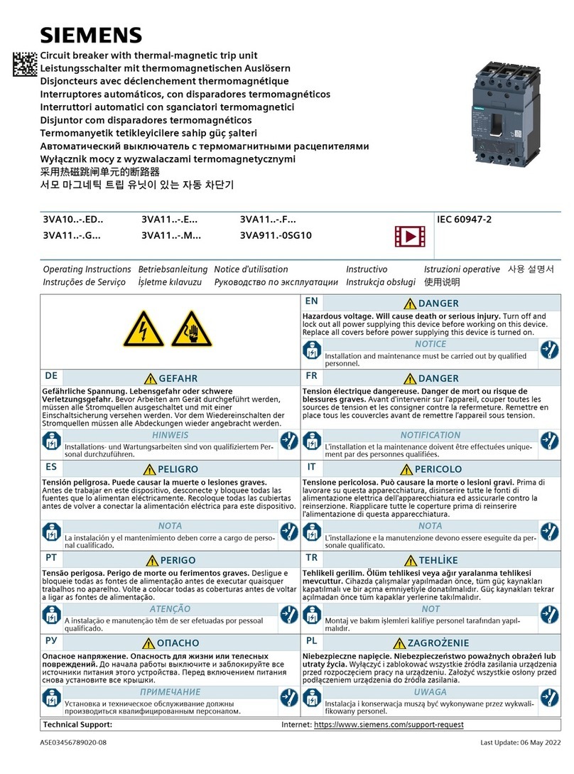 Siemens 3VA11-E Series User manual