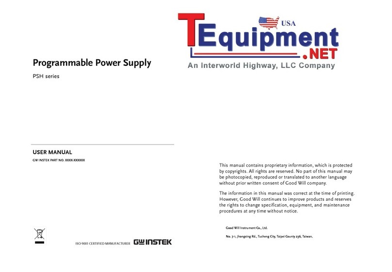 GW Instek PSH-1070AGP User manual GW Instek PSH-1070AGP User manual