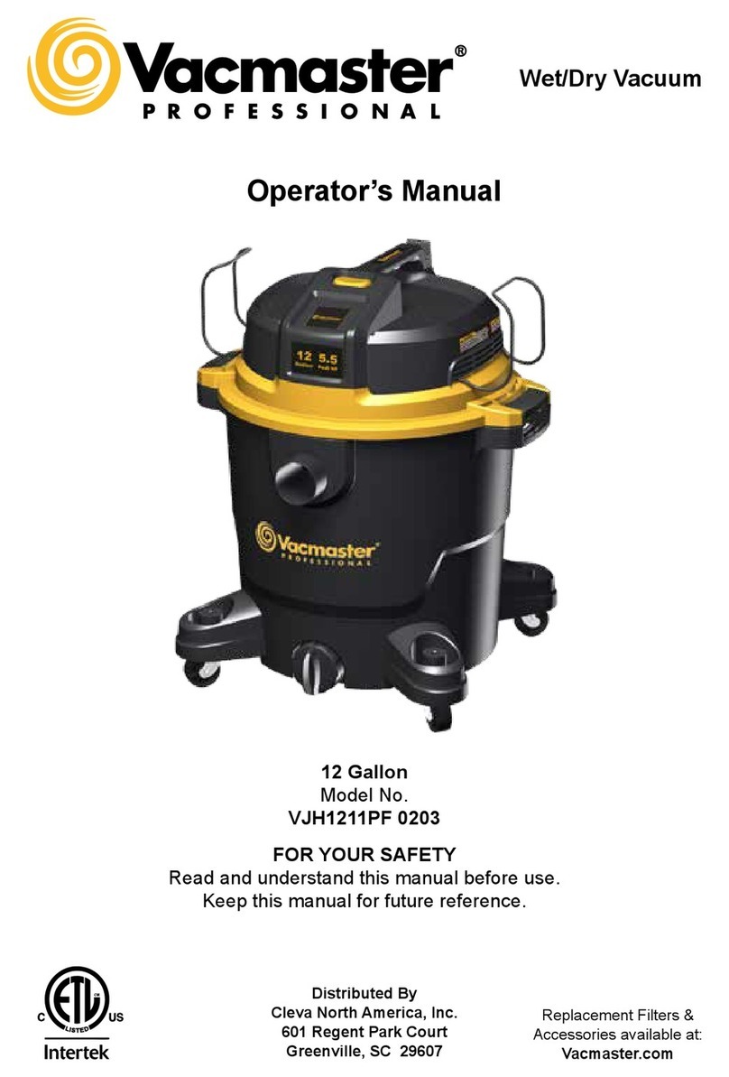 Vacmaster VJH1211PF 0203 Operator's manual