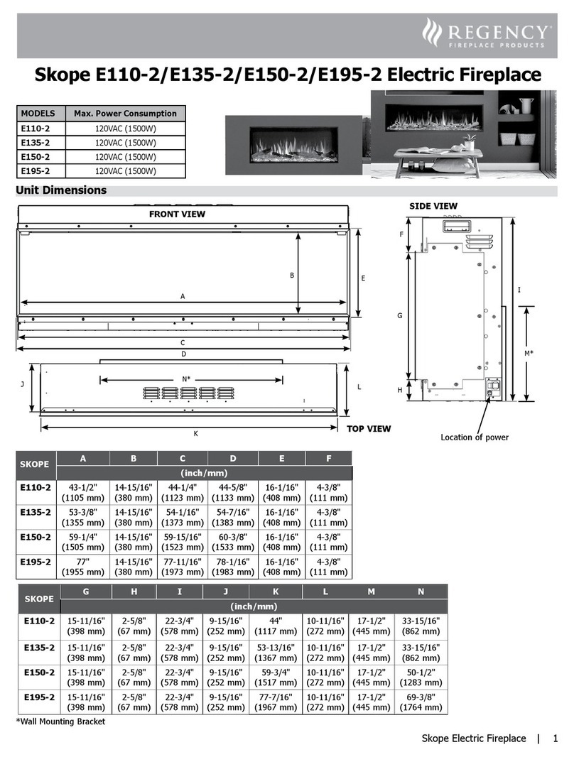 Regency Fireplace Products Skope E110-2 User manual