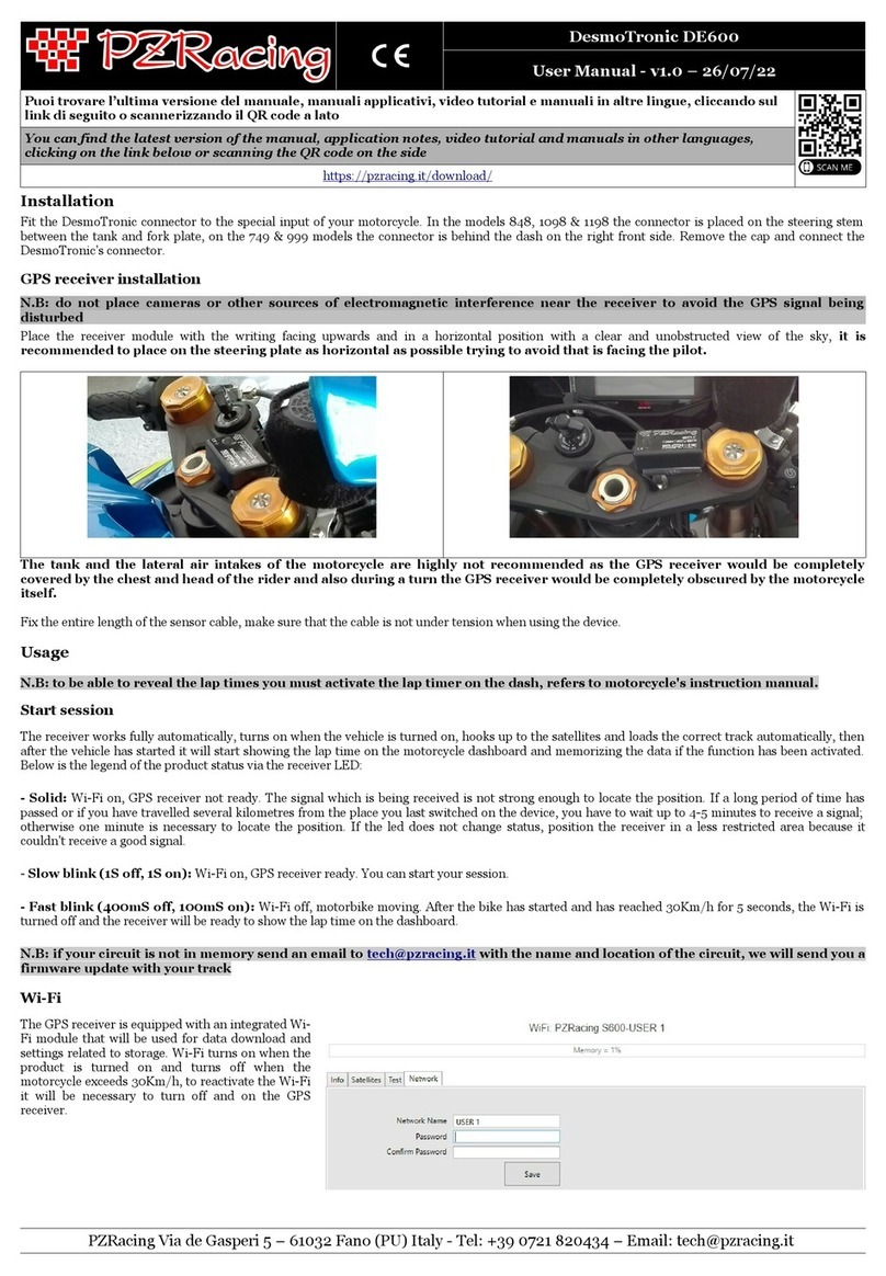 PZRacing DesmoTronic DE600 user manual