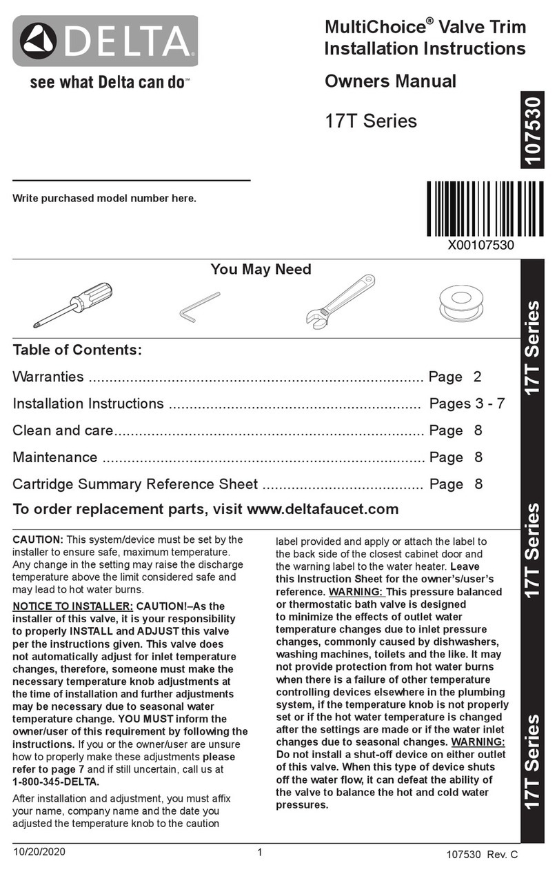 Delta MultiChoice T17T251-CZ User manual