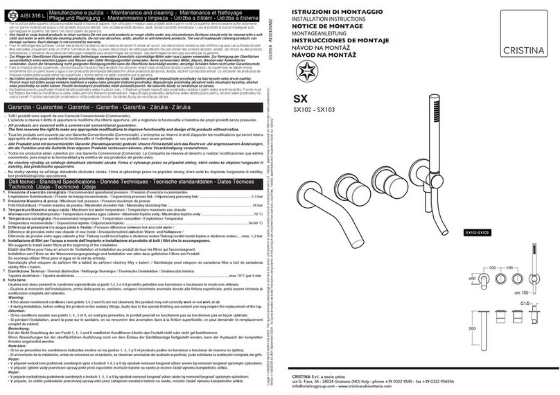 CRISTINA SX102 installation instructions CRISTINA SX102 installation instructions
