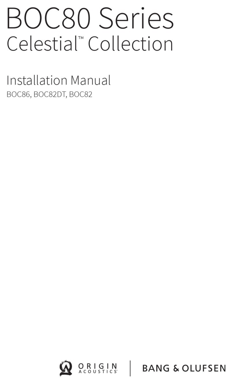Origin Acoustics BANG & OLUFSEN Celestial BOC80 Series installation manual Origin Acoustics BANG & OLUFSEN Celestial BOC80 Series installation manual