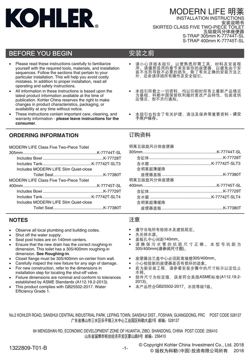 Kohler MODERN LIFE K-77744T-SL User manual Kohler MODERN LIFE K-77744T-SL User manual