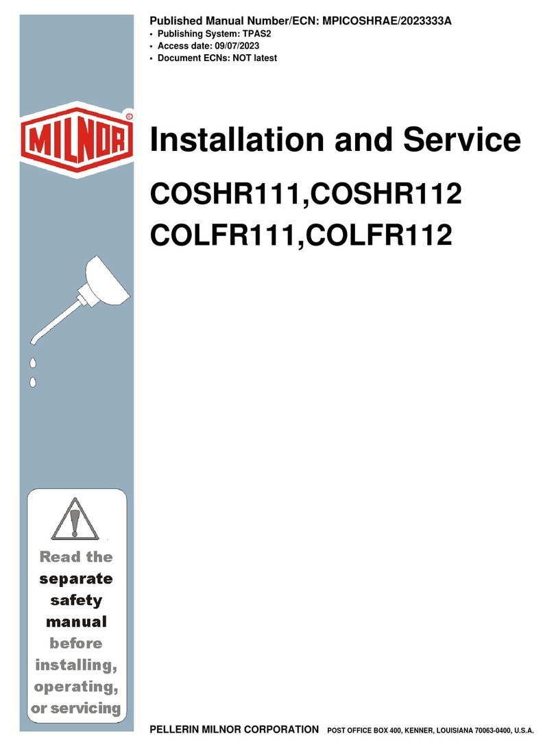 Milnor COSHR111 Installation and service