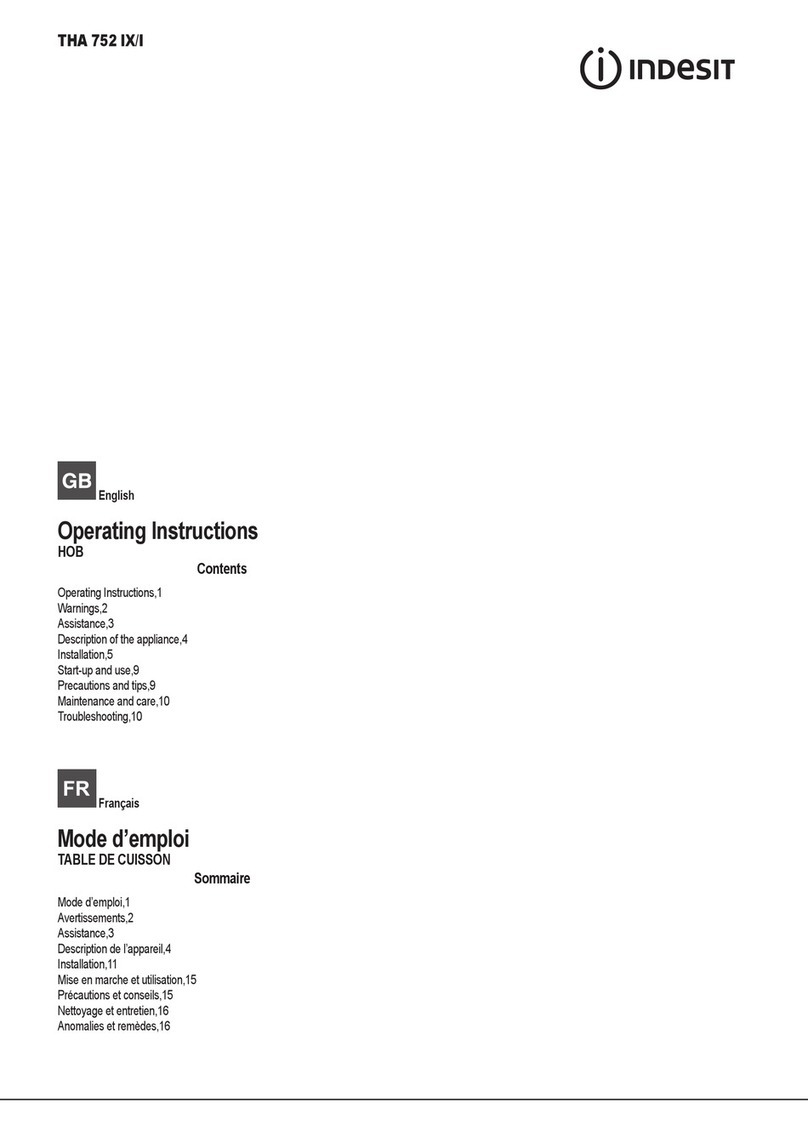 Indesit THA 752 IX/I operating instructions Indesit THA 752 IX/I operating instructions
