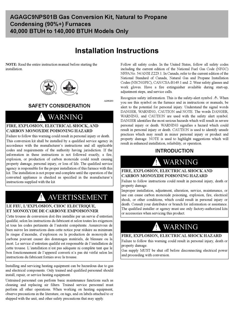 Carrier AGAGC9NPS01B installation instructions