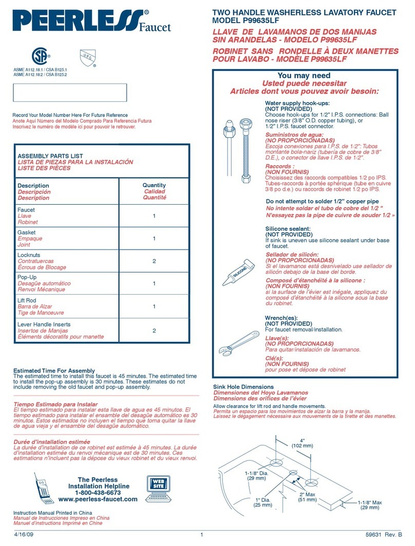 Peerless Faucet P99635LF User manual