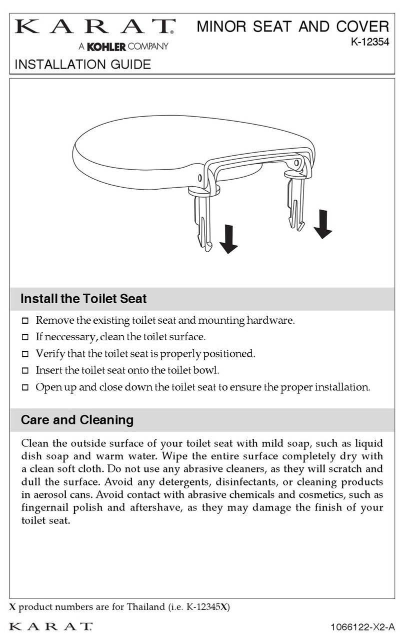 Kohler KARAT K-12354 User manual Kohler KARAT K-12354 User manual