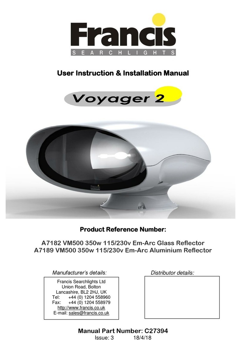 Francis Searchlights A7182 VM500 User manual
