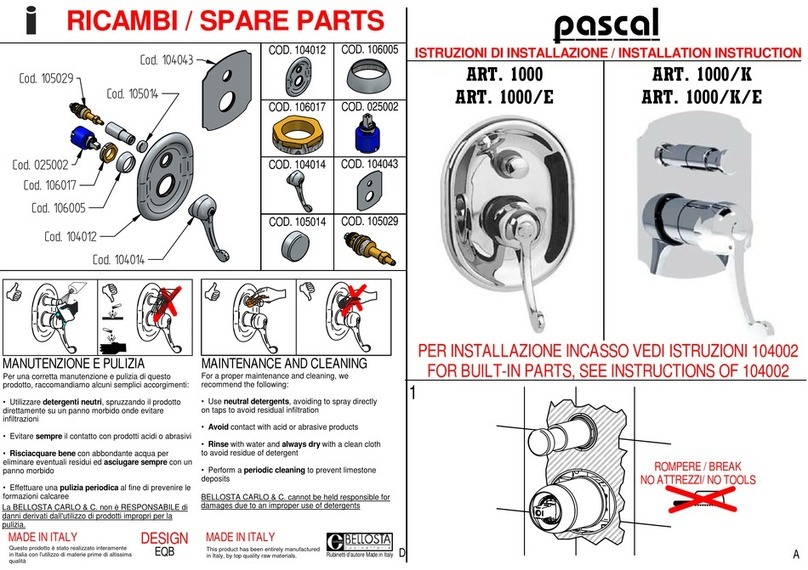 BELLOSTA pascal 1000/K installation instructions