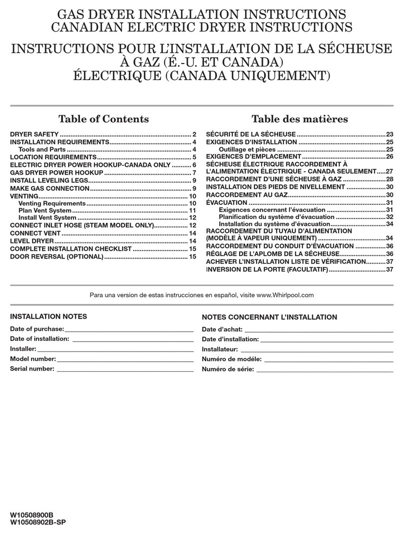 Whirlpool W10508902B-SP User manual
