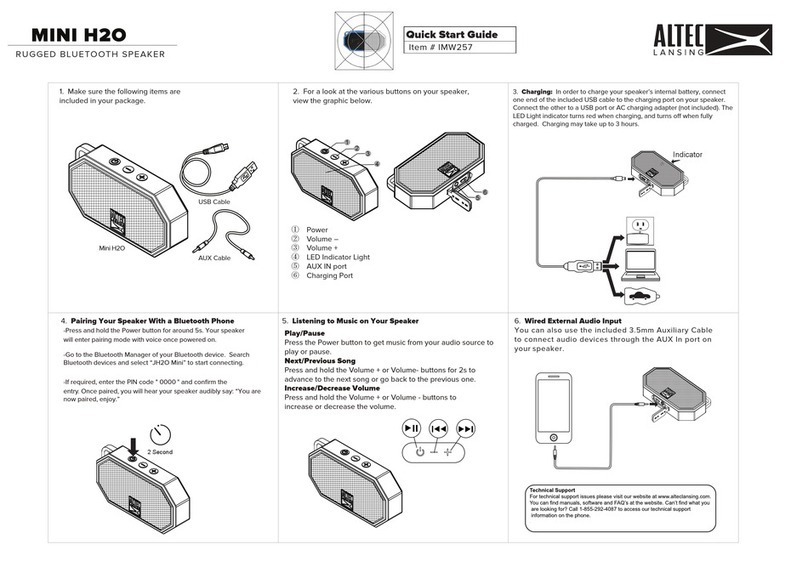 Altec Lansing MINI H2O User manual