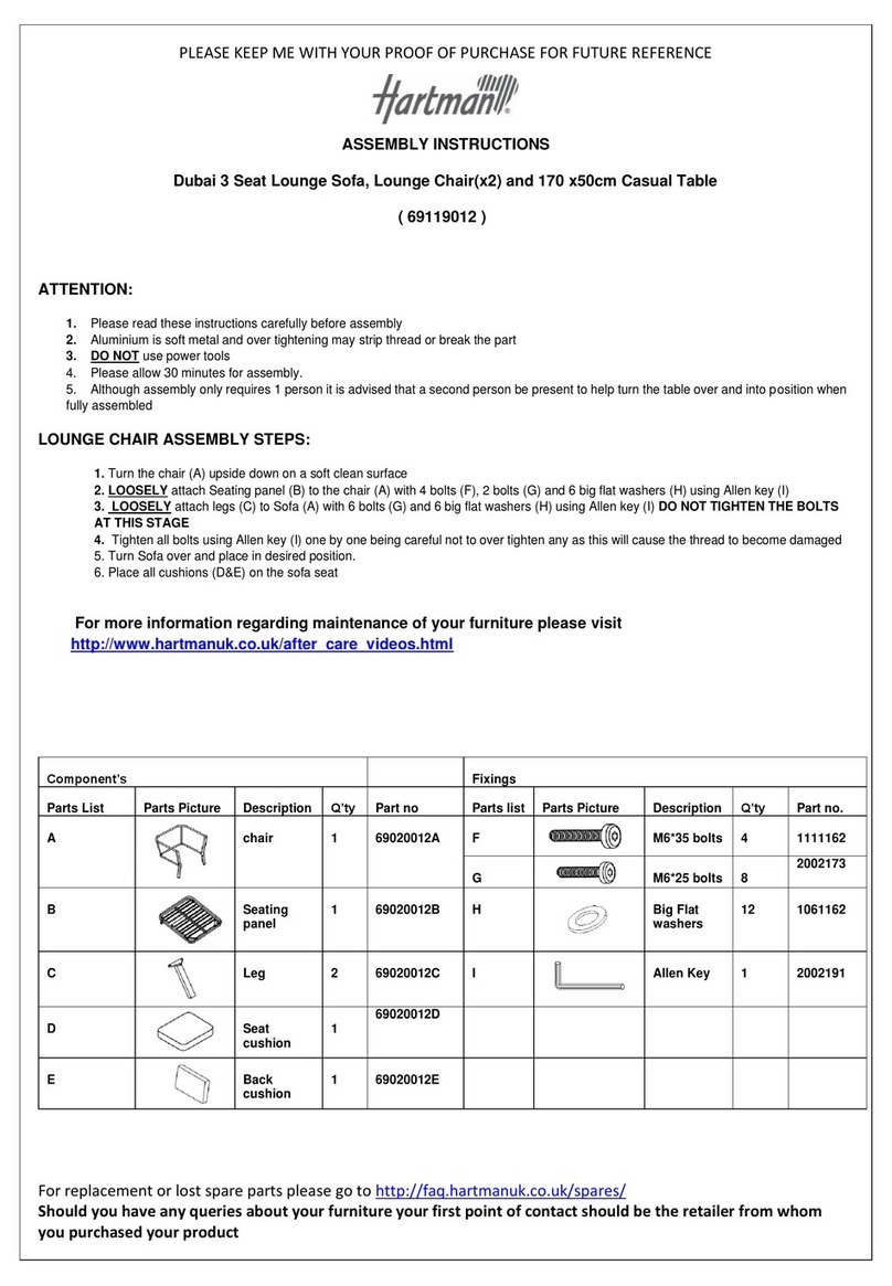 Hartman Dubai 69020012 User manual
