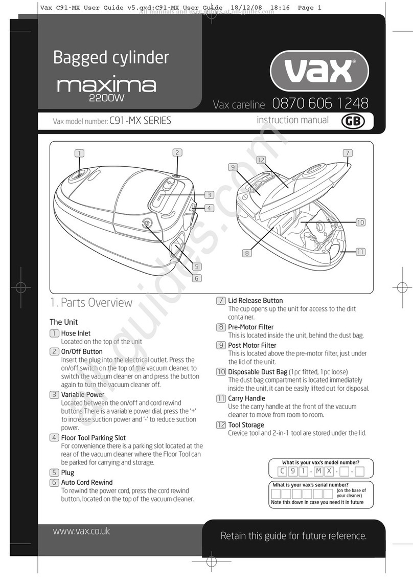 Vax C91-MX SERIES User manual Vax C91-MX SERIES User manual