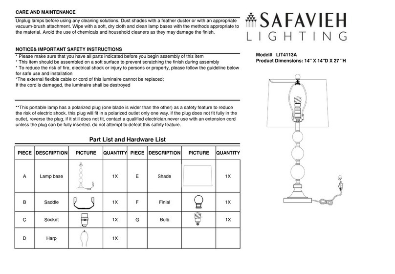Safavieh Lighting Keeva LIT4113A manual