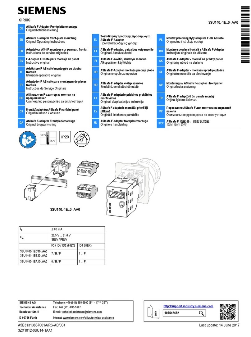 Siemens SIRIUS 3SU140 1E Series User manual