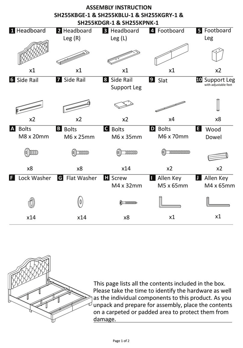 ROOMS TO GO SH255KBGE-1 Assembly instruction