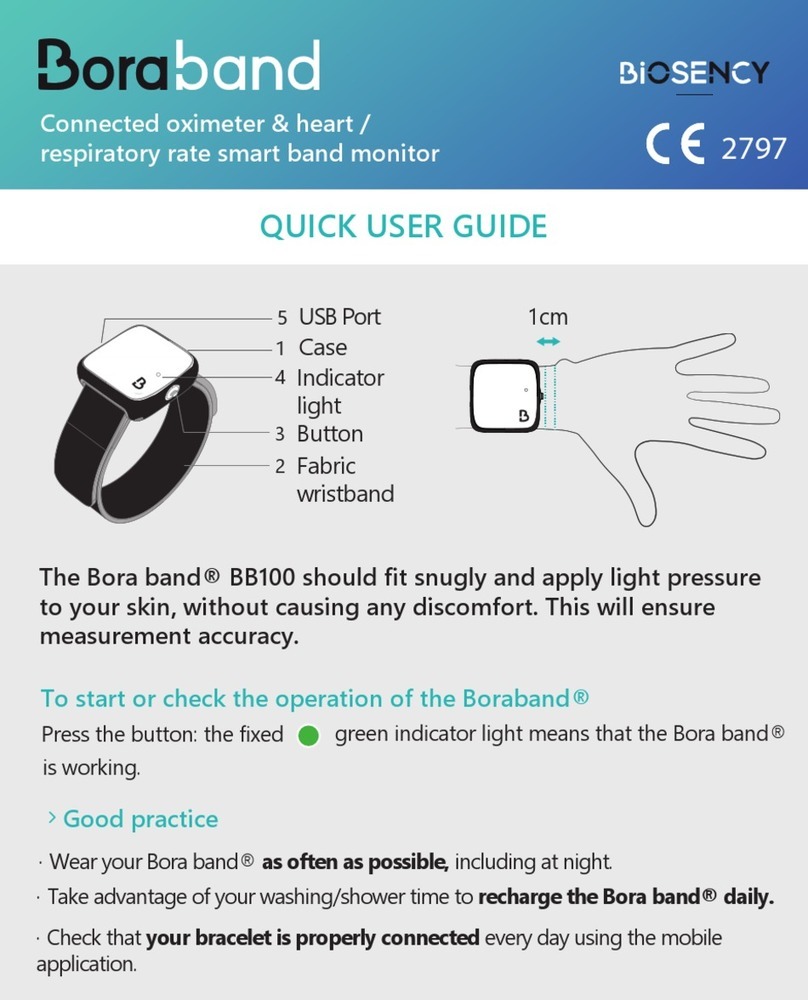 BIOSENCY BORA Band BB-100 Quick user guide BIOSENCY BORA Band BB-100 Quick user guide