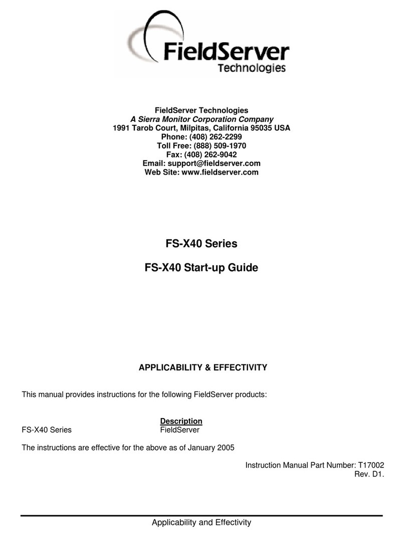 FieldServer FS-X40 Startup guide