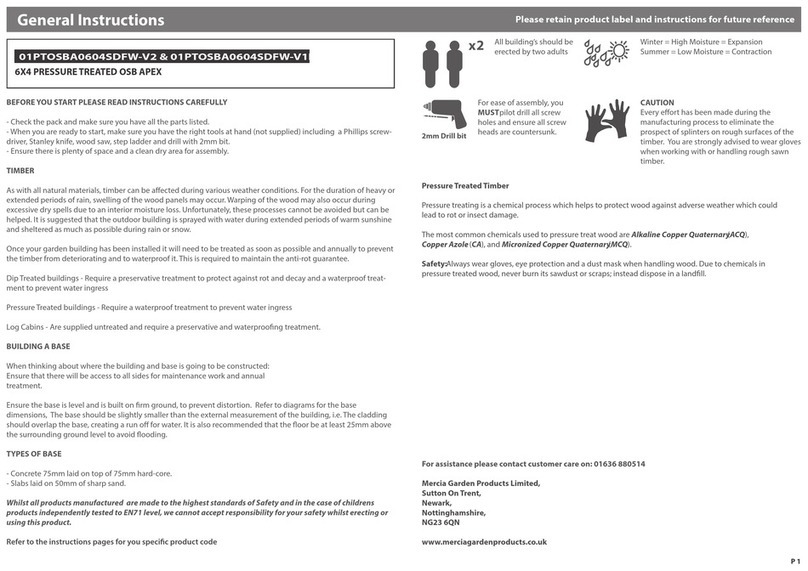 Mercia Garden Products 01PTOSBA0604SDFW-V2 General instructions
