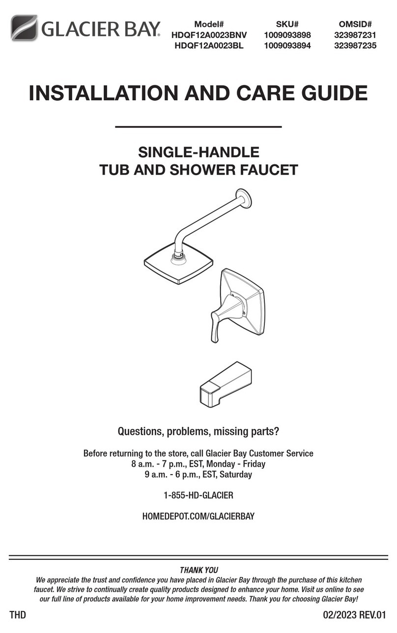Glacier bay HDQF12A0023BNV Installation and care guide