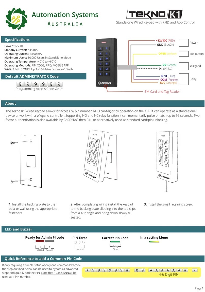 Tekno K1 quick start guide