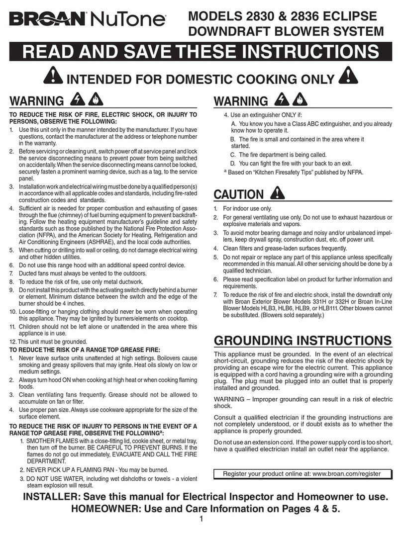 NuTone ECLIPSE 2830 User manual NuTone ECLIPSE 2830 User manual