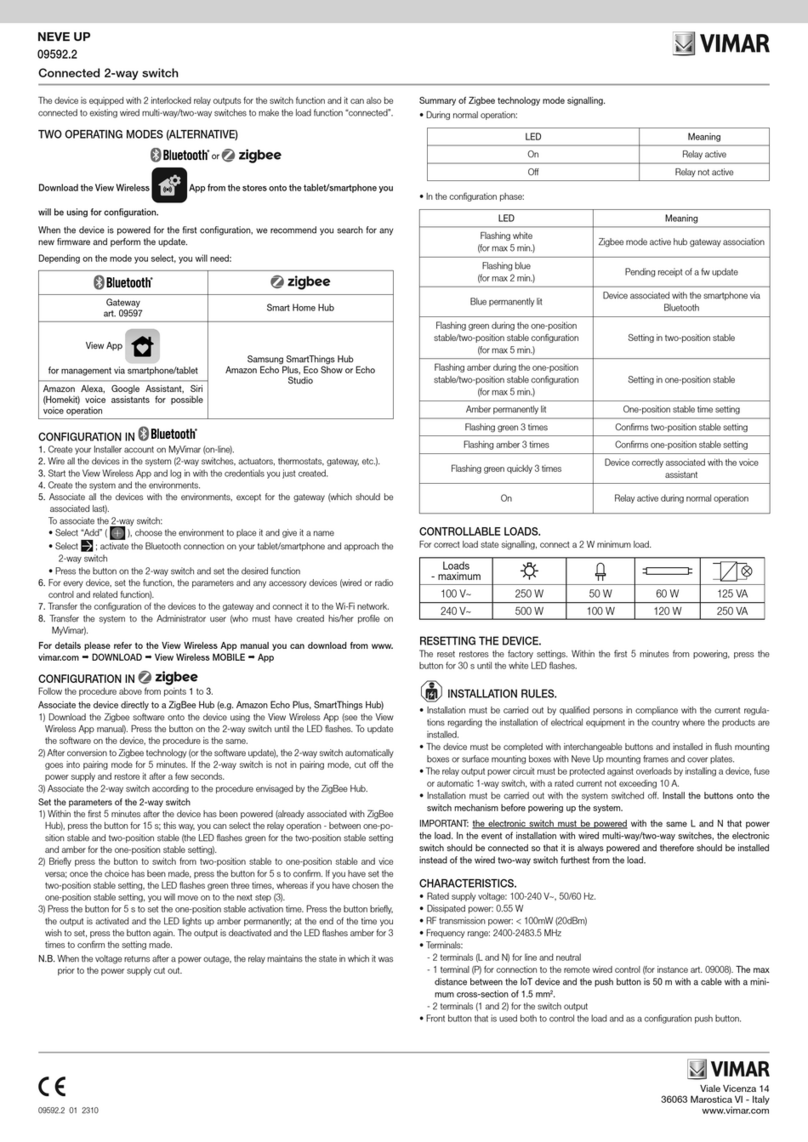 Vimar NEVE UP 09592.2 manual