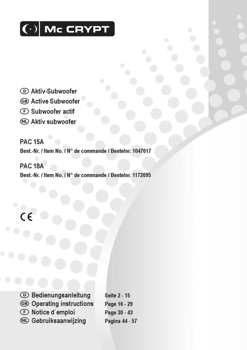 MC Crypt PAC 15A operating instructions MC Crypt PAC 15A operating instructions