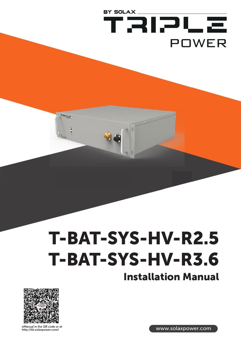 Solax TRIPLE POWER T-BAT-SYS-HV-R2.5 installation manual