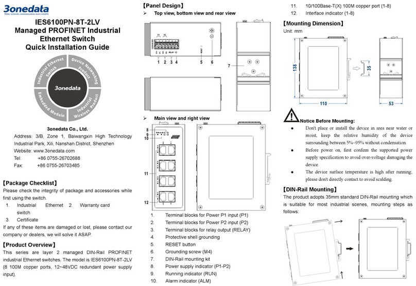 3One data IES6100PN-8T-2LV Quick installation guide