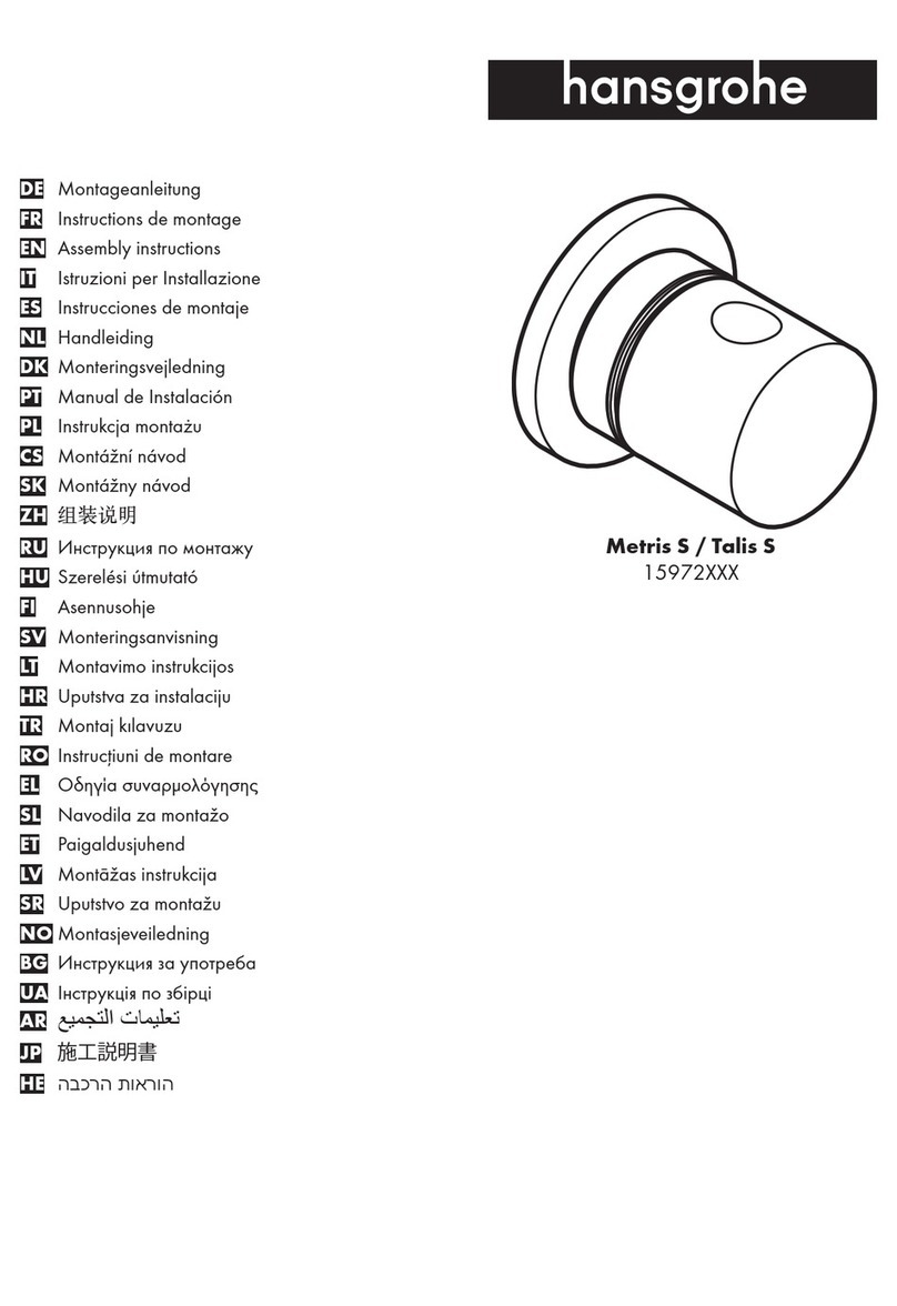 Hans Grohe Metris S 15972 Series Assembly instructions Hans Grohe Metris S 15972 Series Assembly instructions