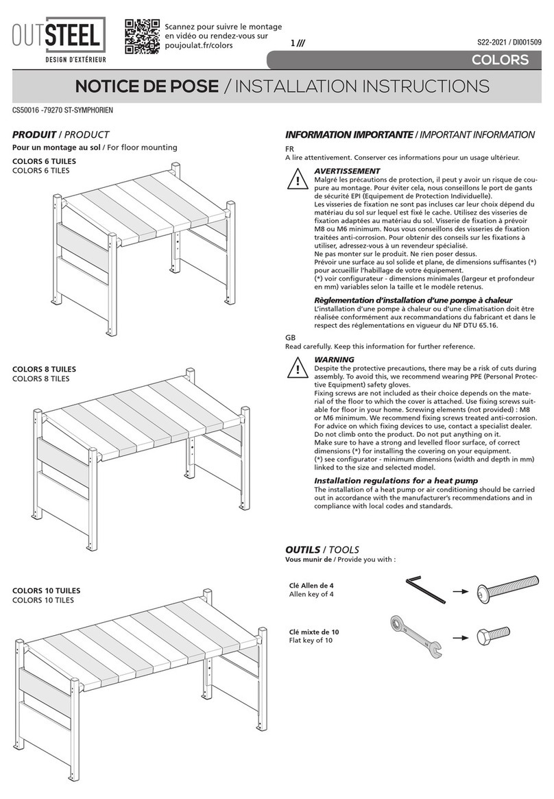 OUTSTEEL COLORS S22-2021 installation instructions