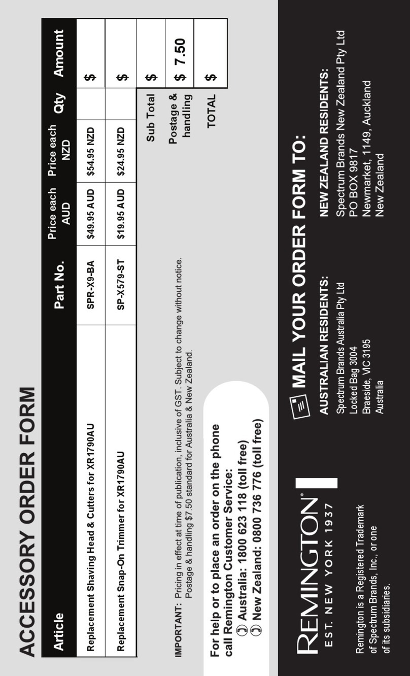 Remington XR1790AU User manual