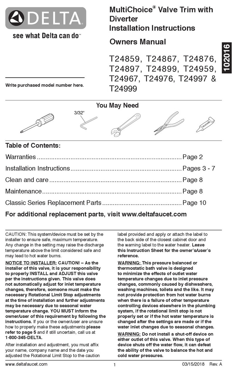 Delta MultiChoice T24876 User manual Delta MultiChoice T24876 User manual