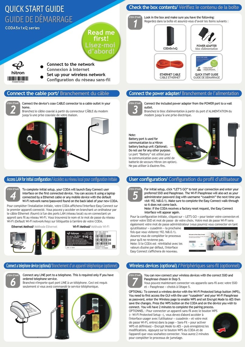 Hitron CODA5 1 Q Series User manual