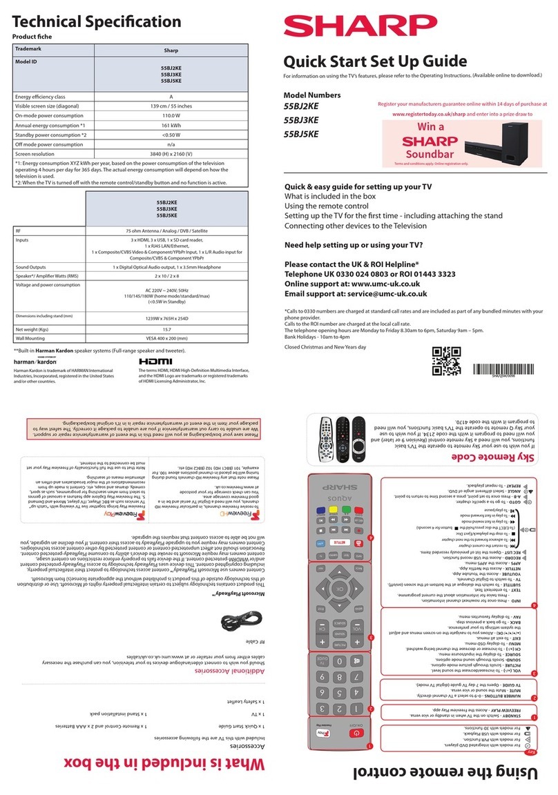 Sharp 55BJ2KE User manual