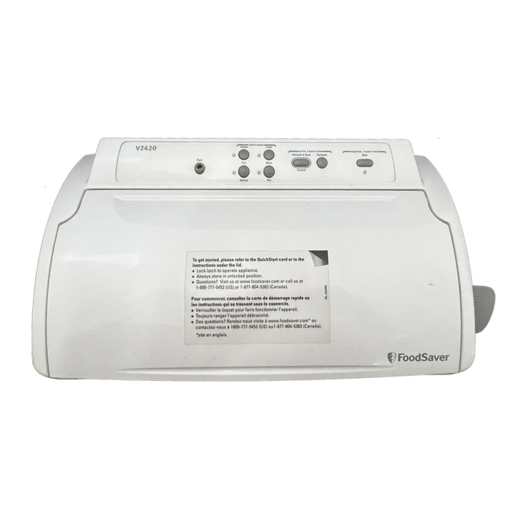 FoodSaver V2420 quick start guide