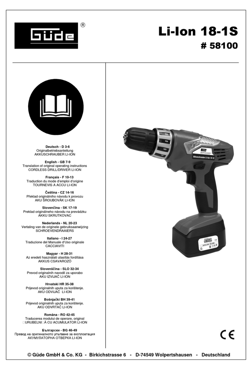 GÜDE Li-Ion 18-1S Translation of original operating instructions