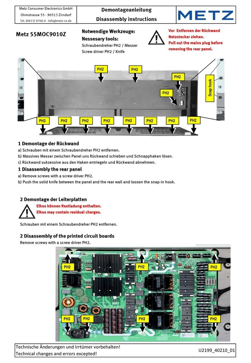 Metz 55MOC9010Z Disassembly instructions